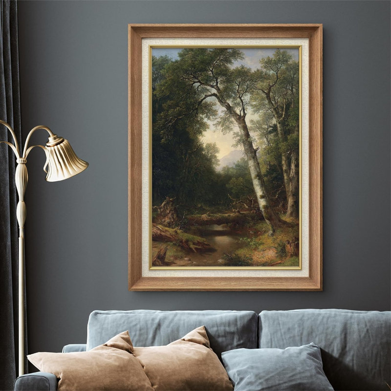 «Rustic Countryside Forest Trees Landscape», peinture sur toile à cadre unique, Naturel