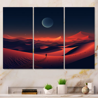 Black And Red Desert Sunrise Photo III - Desert Wall Art