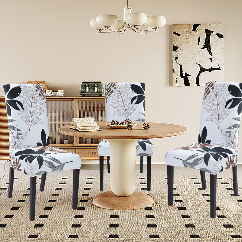 Stretch Dining Chair Covers, Washable Parsons Chair Slipcover, Set Of 6, Grey