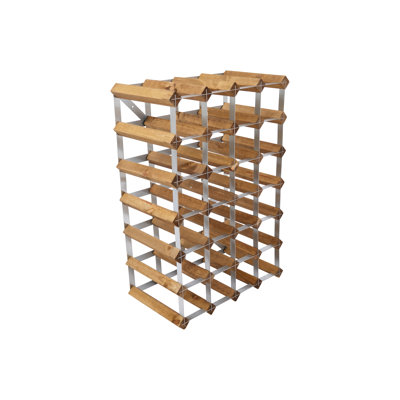 Brejon 30 Bottle Solid Wood Standard Wine Bottle Rack Brown