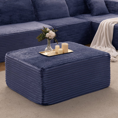 37.4" Modular Sectional Corduroy Ottomans, Modern Deep Seat Convertible Sleeper Sofa Bed,Upholstered Ottoman For Living Room by Mercer41
