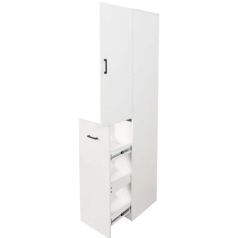Armoire de cuisine, armoire haute, armoire autoportante avec 1 porte et 3 tablettes de rangement coulissantes multi-fonctionnelles pour la cuisine, la salle à manger et le salon