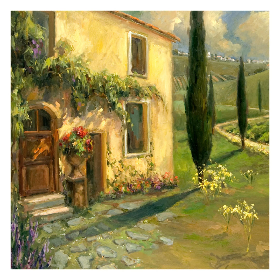 Italian Landscape - Cypresses 1.92m x 1.92m Textured Matte Peel & Stick Wall Mural