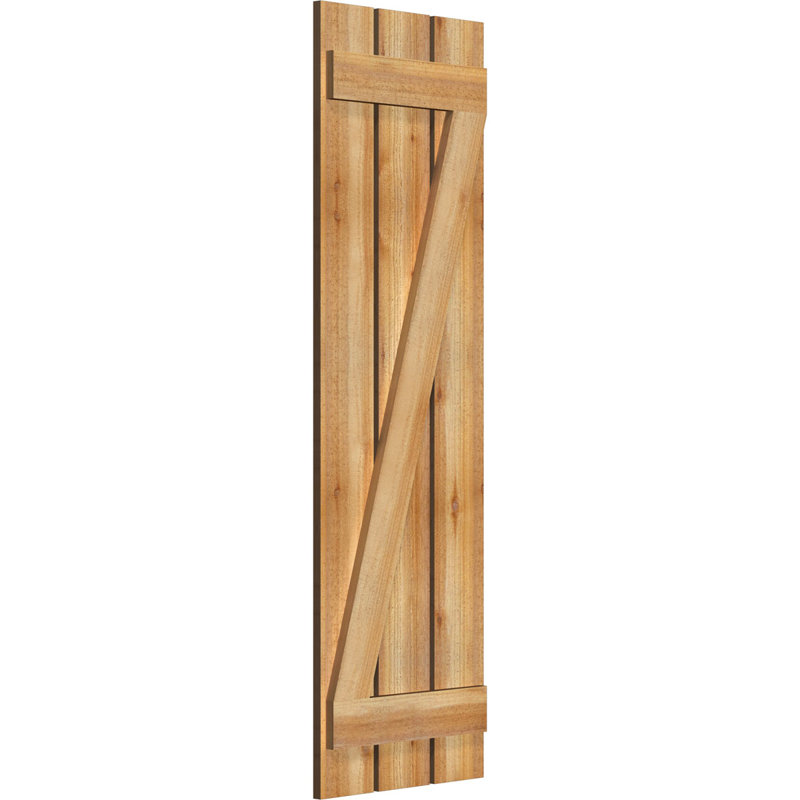 Volets espacés de 5 3/8 po avec barre en Z, cèdre rouge de l'Ouest TimberCraft (par paire), 17 1/8 po, 56 po