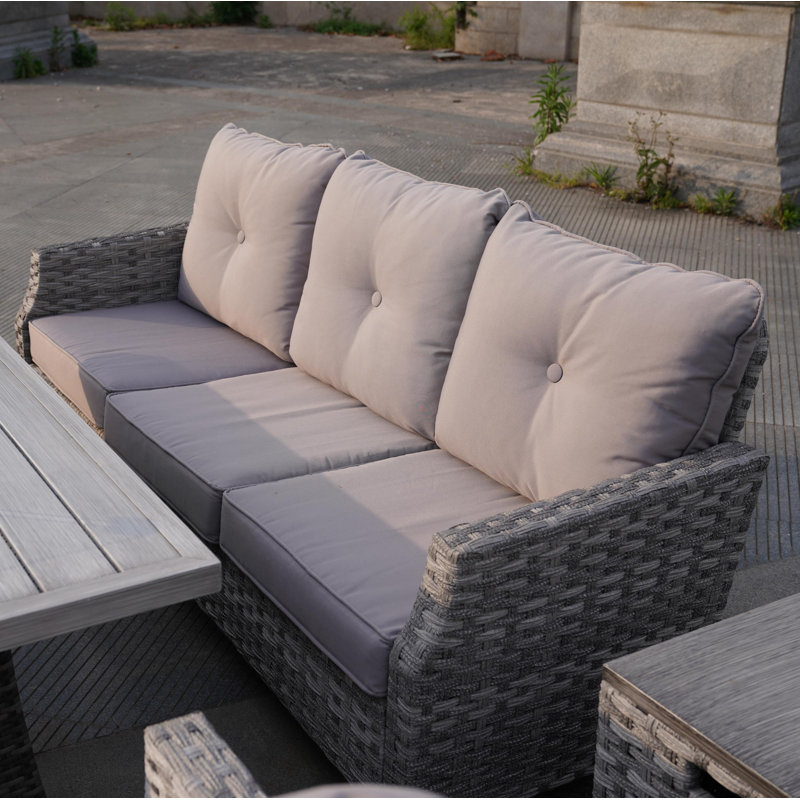 Natascha 72.05'' Wide Straight Metal Patio Sofa with Cushions