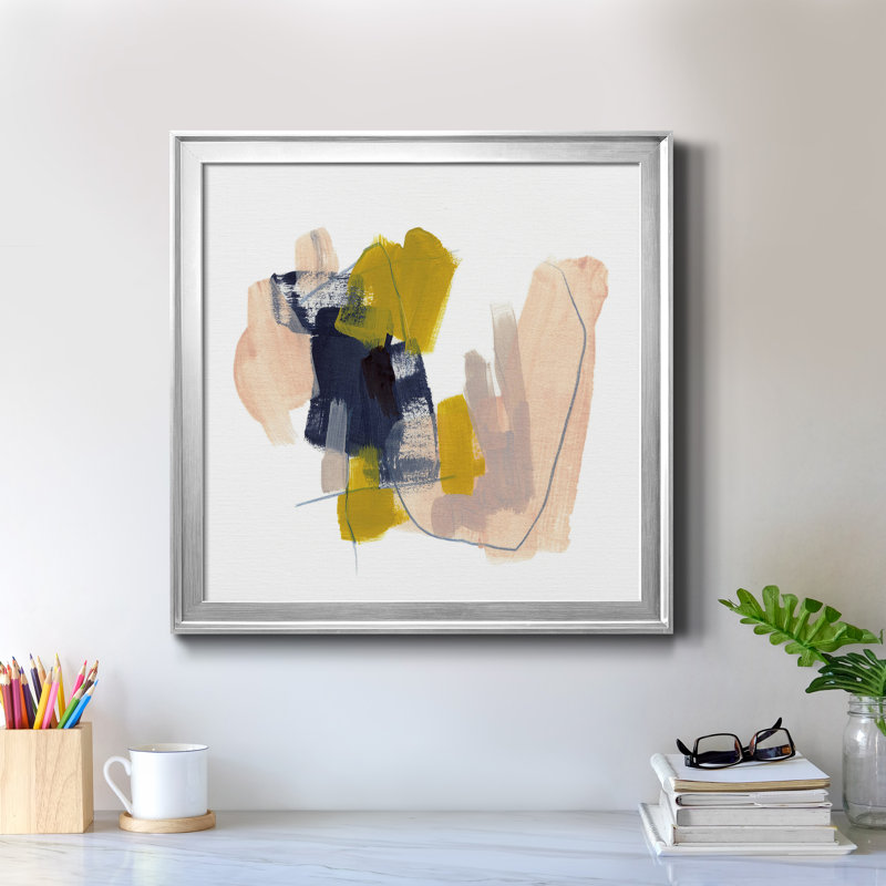 «Mosaic Boundary I-Premium», toile encadrée - prête à être accrochée, H 34,5 po x l 34,5 po x P 1,5 po, Cadre argenté