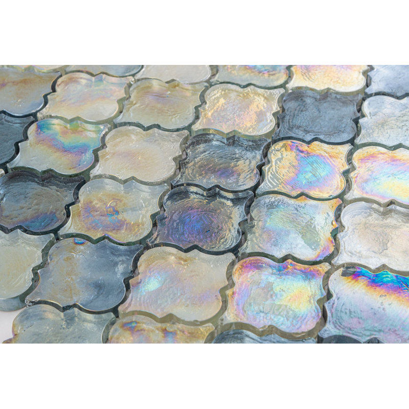 Grandio 2 po Carreau de mosaïque en verre poli et irisé Arabesque, Baylee
