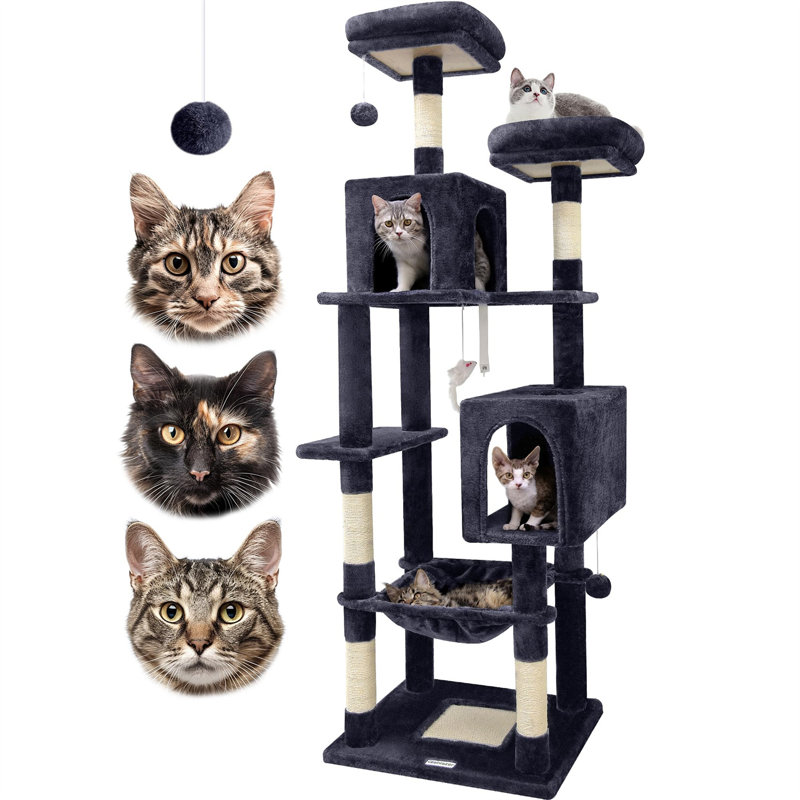 Eunson 70.47'' H Cat Tree, Dark Grey