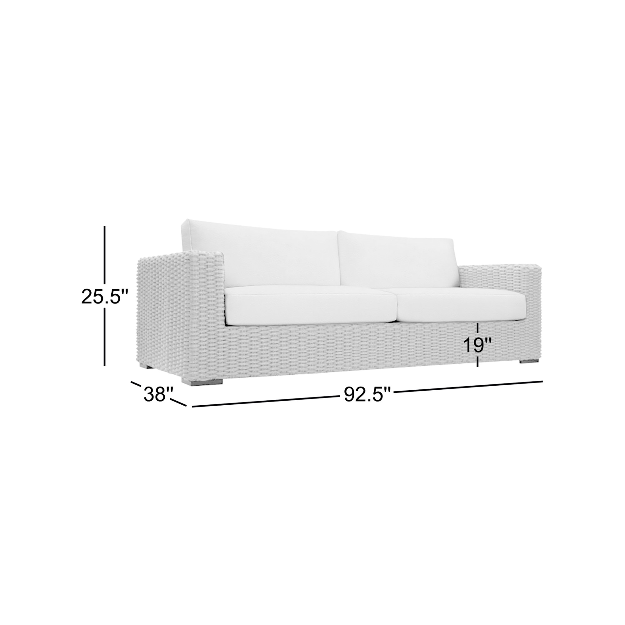Capri Outdoor Metal Loveseat, Light Grey Linen 6032-010