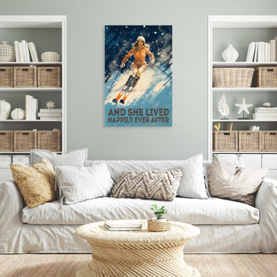 «Girl Skiing And She Lived Happily Ever After», impression sur toile