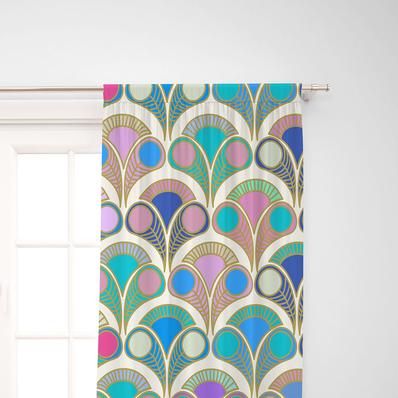 Paire de rideaux semi-transparents Peacock, l 40 po x L 61 po