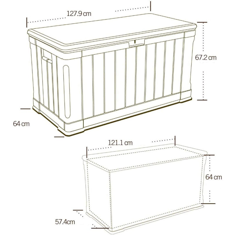 Bac de rangement en plastique pour terrasse