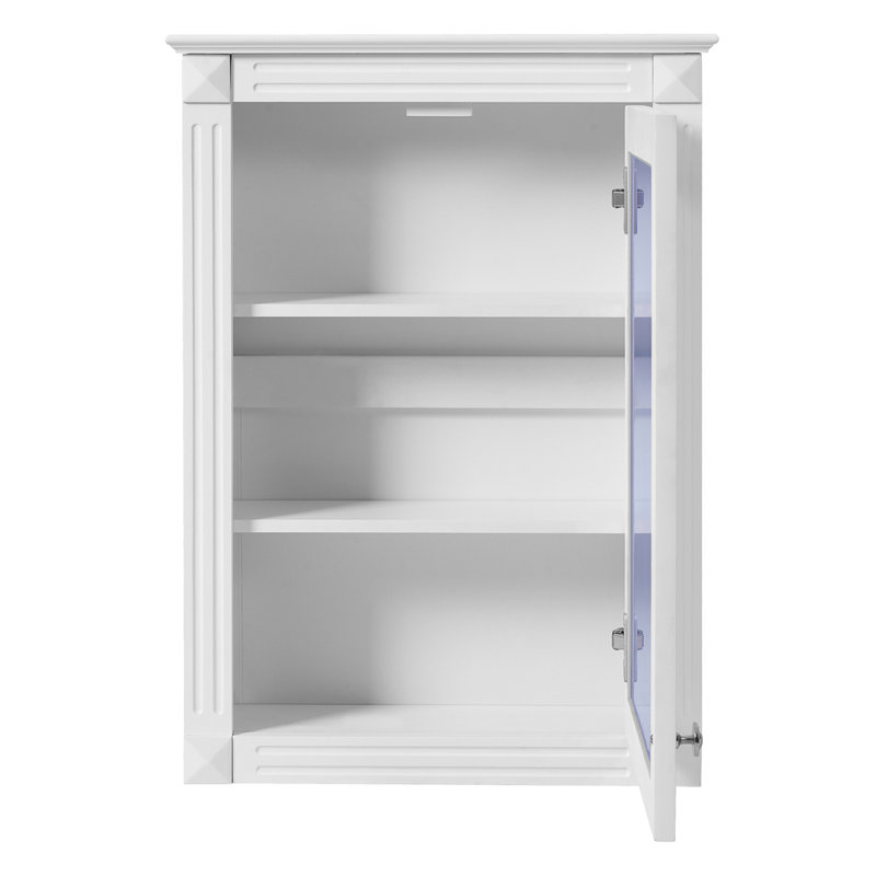 20" Wall Mounted Bathroom Storage Cabinet with Mirror, White