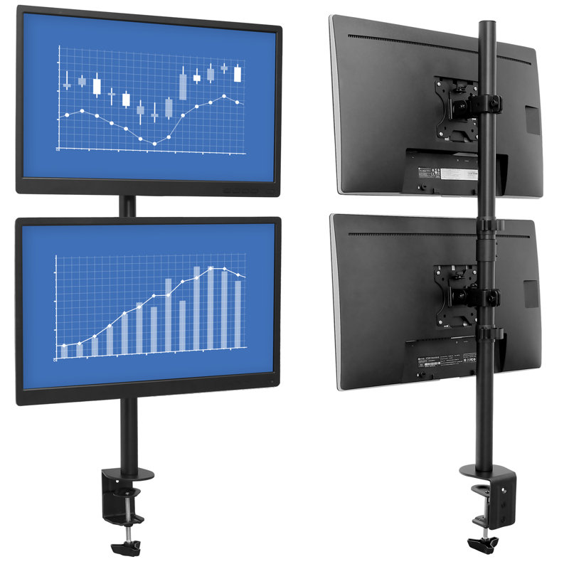 Height Adjustable 2 Screen Monitor Stand