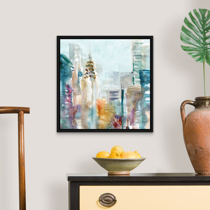 Spectrum NYC - Peinture sur toile, Cadre flottant noir, H 21,7 po x l 21,7 po x P 1,75 po
