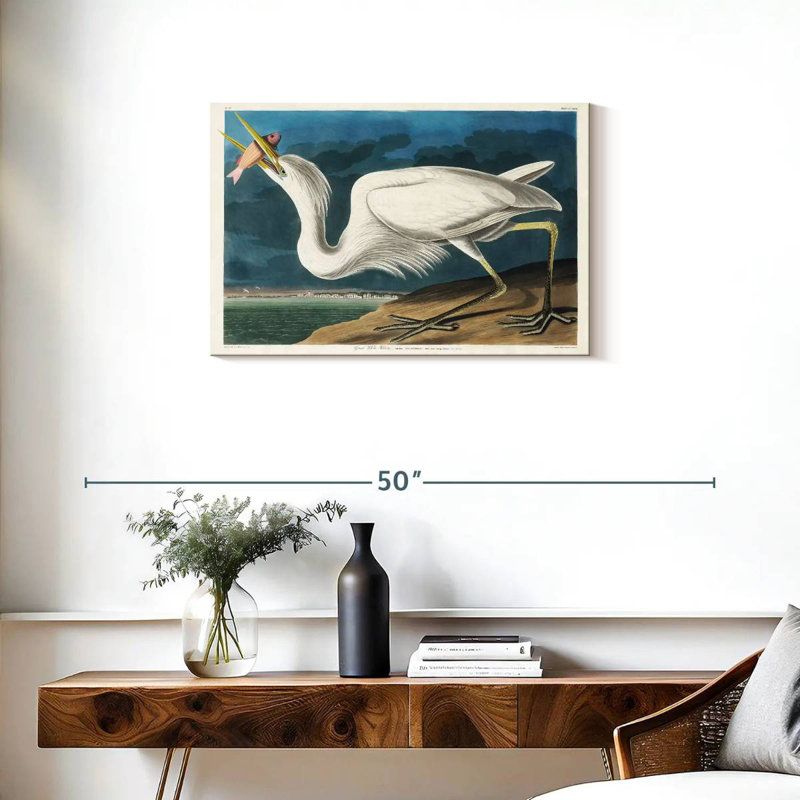 Brampt Great White Heron, 20" H x 30" W