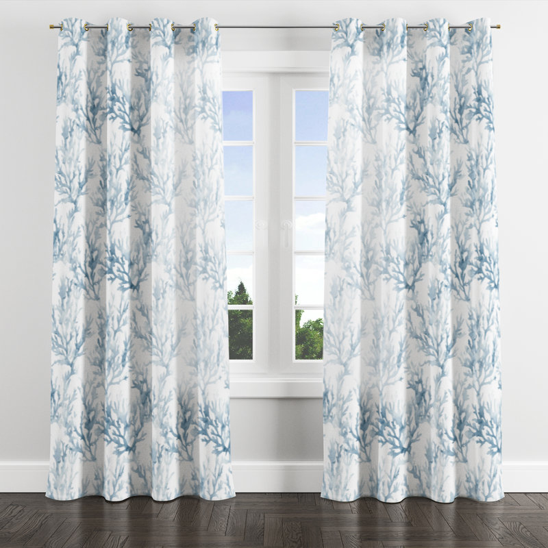 Animal Print Room Darkening Curtains - Coastal Borroto Grommet Curtain - 1 Panel, Gold Grommets, 52" W x 84" L