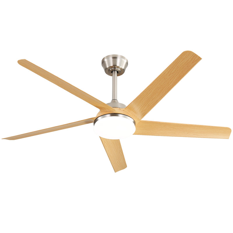 Portée des pales: 52 po Ventilateur de plafond à DEL intérieur / extérieur brun avec ensemble d'éclairage et télécommande