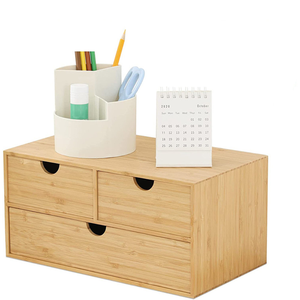 Stackable Wooden Desk Organizer Kit with 4 Drawers - Bindertek