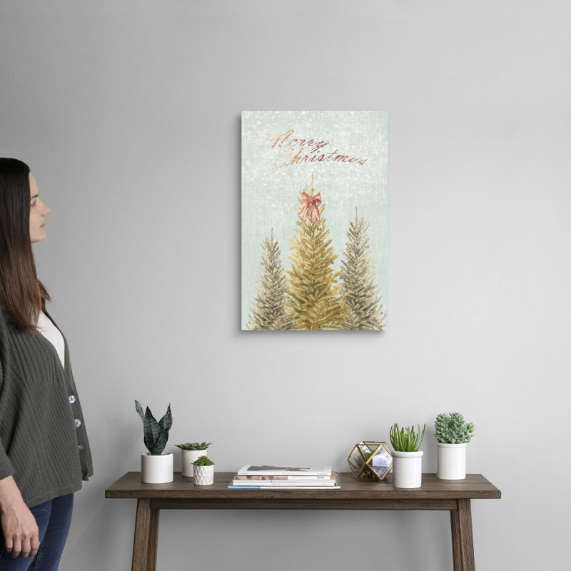 Evergreen Christmas - reproduction d'art textuel sur toile, H 24 po x l 16 po x P 1,25 po, Toile tendue