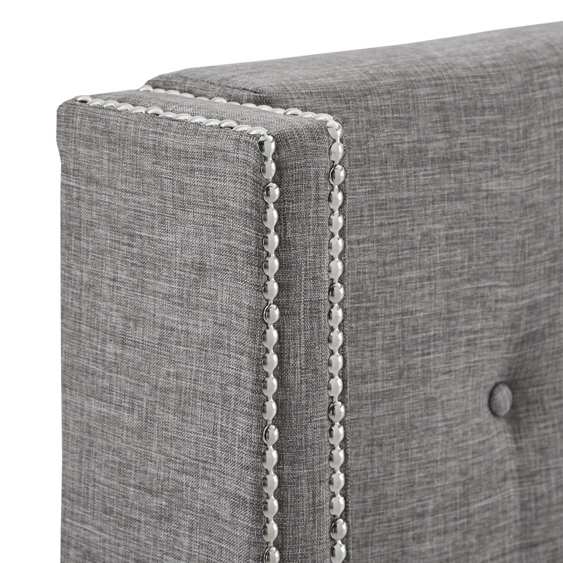 Kaster Upholstered Bed, Full, Pewter Gray Linen
