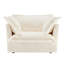 Fauteuil à revêtement antidérapant avec grand coussin de dossier et coussins décoratifs, canapé simple confortable à assise profonde