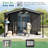 Guardian Shelter Series 10' X 11.5' X 7.4' Galvanized Steel Outdoor Storage Shed With Double Doors, 2 Windows & Transparent Panels In Dark Gray
