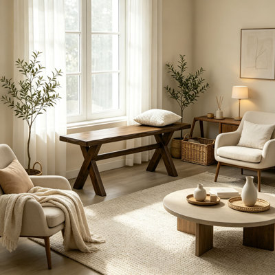 Alston Wood Dining Bench Knotty Nutmeg