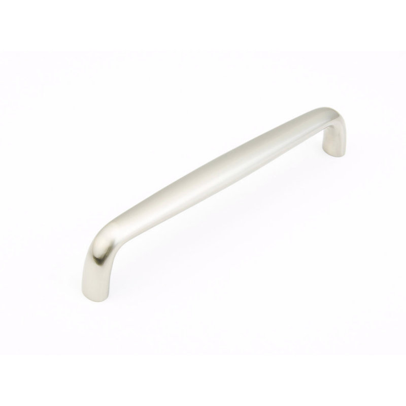 Poignée d'armoire traditionnelle 6 po Schaub d'un centre à l'autre, Nickel satiné, 10"