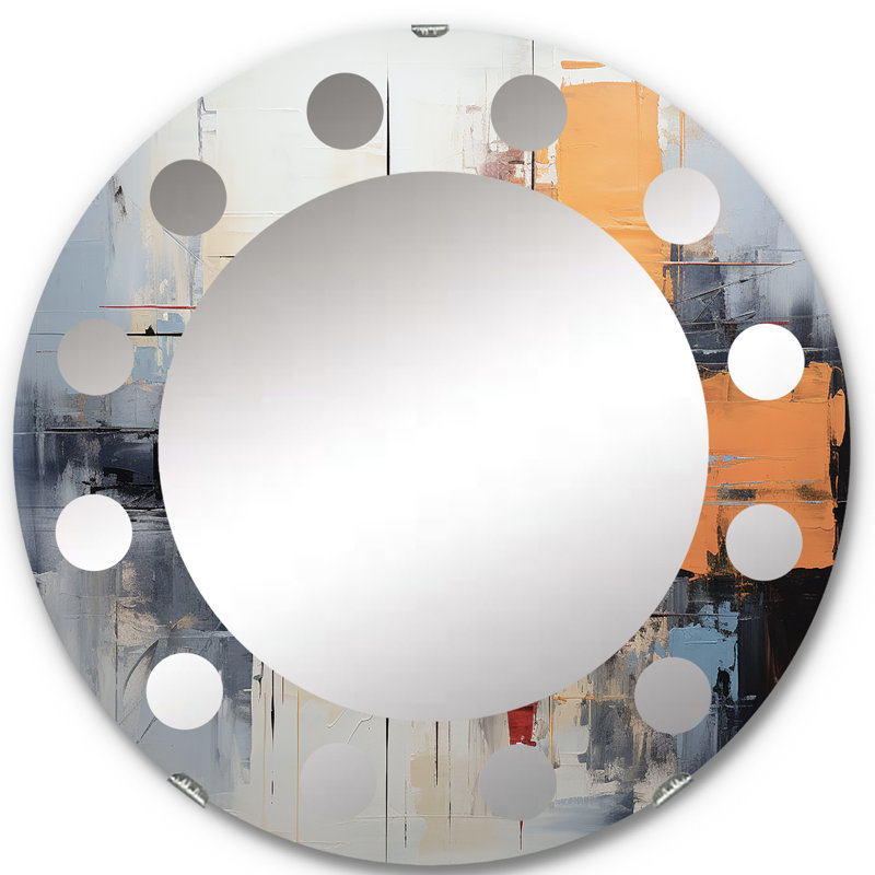 Terev - Miroir mural moderne rond, 24 po x 24 po