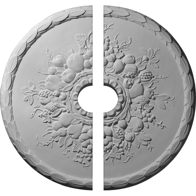 Endurathane Anthony Harvest Ceiling Medallion, 22 1/2"OD x 3 1/2"ID x 1 1/4"P (Fits Canopies up to 3 1/2"), Two Piece, Factory Primed