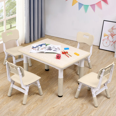 Amillia Kids 5 Piece Play Or Activity Table and Chair Set
