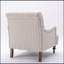 Fauteuil en polyester naturel avec 4 pieds, confortable et élégant pour les intérieurs modernes et polyvalent