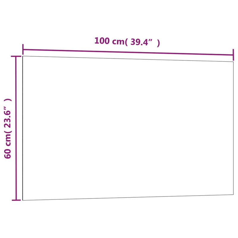 Magnetic Glass Dry Erase Board, Rectangle 40cm W x 60cm L, White
