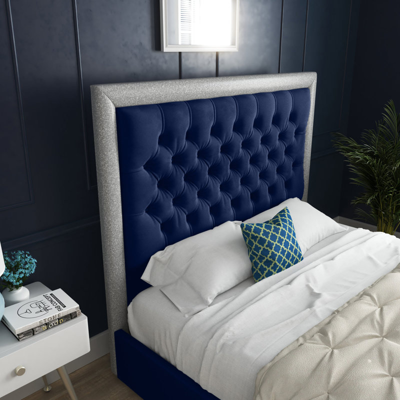 Cheltenham Bed With Headboard - Super King - 6Ft - Blue, Blue, Single (3')