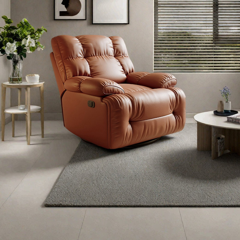 Sleek Ergonomic Recliner Comfy Stylish Design, Brown