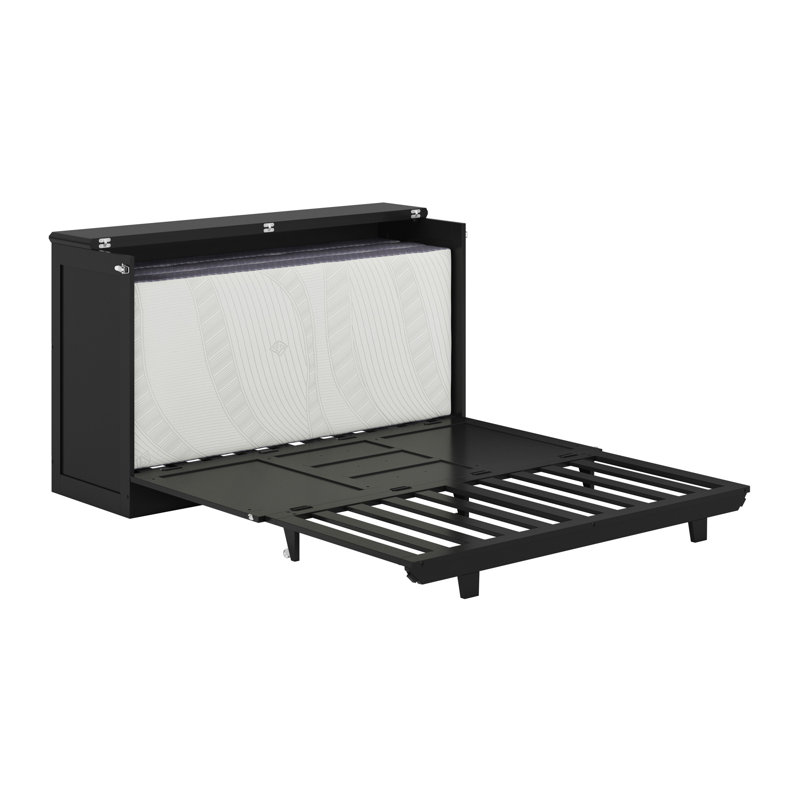  Commode escamotable avec matelas 6 po Charleston, Noir, Queen