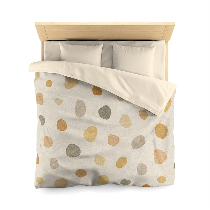 Microfiber Duvet Cover Boho Style, Design 40, Cream, Queen Duvet Cover