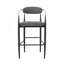 Ensemble de 2 tabourets de bar, tabourets de bar rembourrés à hauteur de comptoir avec dossier et pieds en fer pour îlot de cuisine, assise en tissu d'une capacité de poids de 260 lb-426606881-426606880