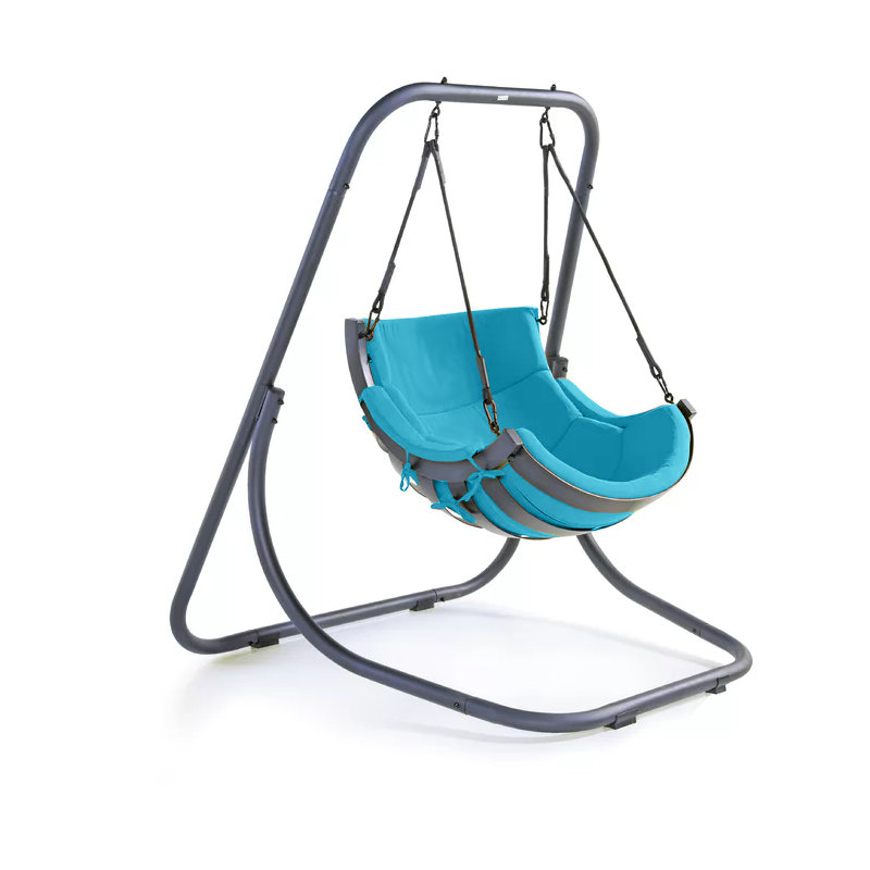 Chaise hamac Amabel avec support, Bleu clair