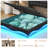 Lift Up Storage  Bed Frame With Charging Station And Hidden Storage Headboard, Led Lights Upholstered Platform Bed With Hydraulic Storage,-1877195831-1877195828
