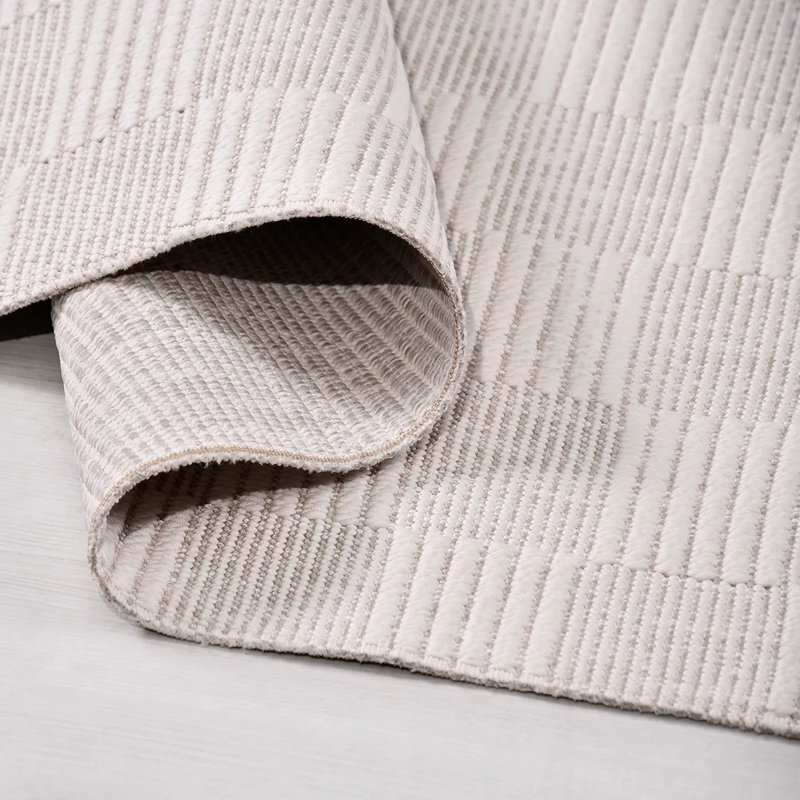 Tapis crème moderne en polyester Fiedler facile à nettoyer, 6,5 pi x 6,5 pi