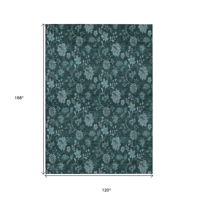 Tapis bleu sarcelle et turquoise 10 'X 14'