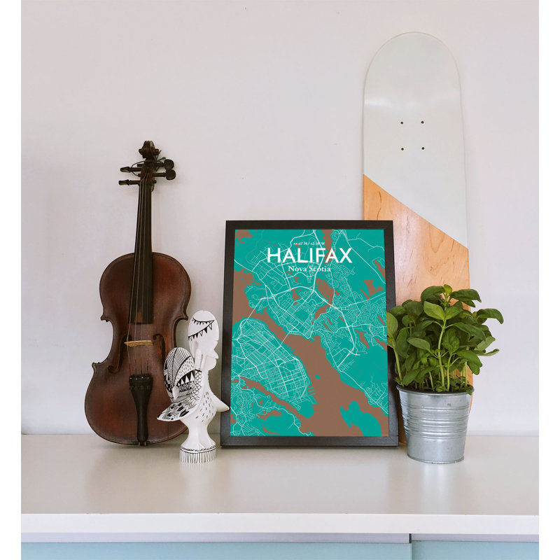 Halifax City Map - No Frame Print, 43 cm H x 28 cm W