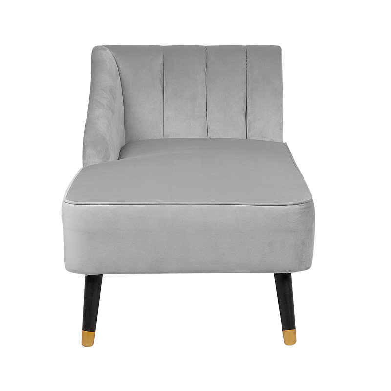 Upholstered Chaise Lounge, Light Grey