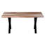 Table de salle à manger 70 po à bords droits en bois de sheesham massif avec base en X noire