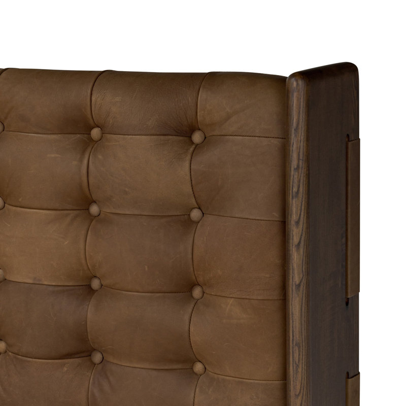 Halston Leather Bed, Heirloom Sienna, Queen