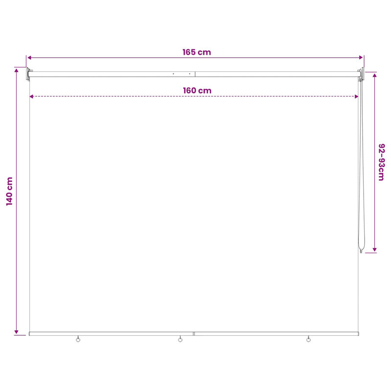 Roller shade, 165 cm W x 140 cm L