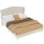 Beige, lit tapissier en velours, plateforme stable, différents types de corps, lit beige avec tête de lit pour lit double, confortable pour la détente au coucher, besoins esthétiques assortis