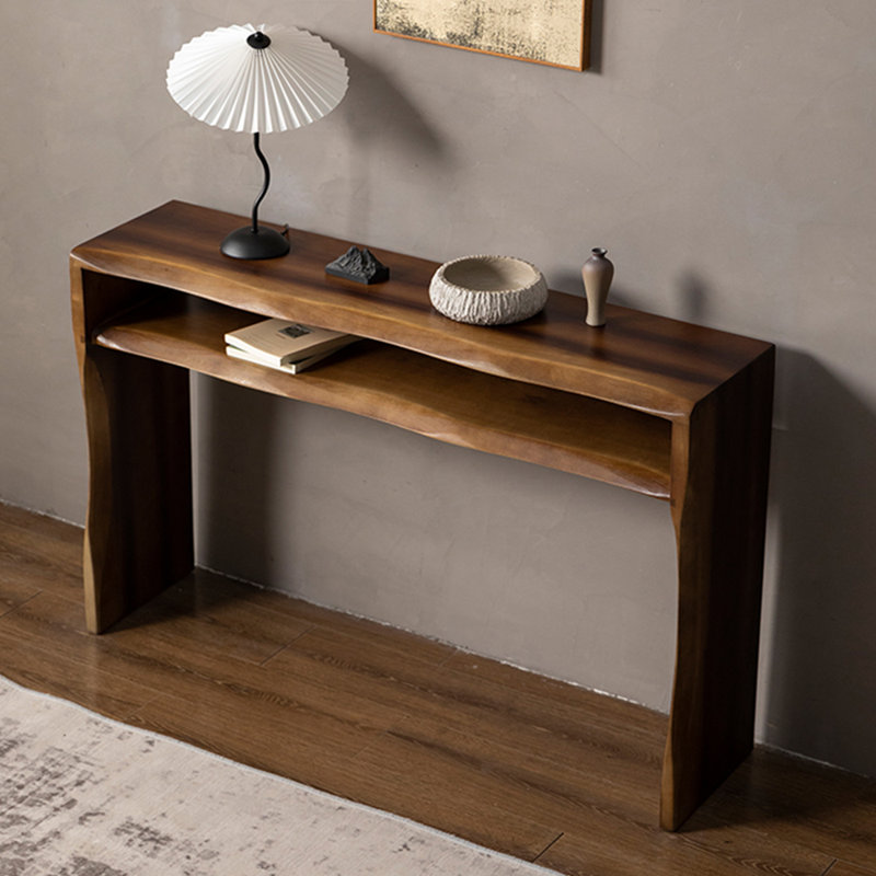 Console brun simple de style rétro, H 29,5 po x l 47,2 po x P 11,8 po